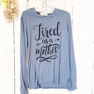 NWOT Tired As A Mother Ribbed Hoodie Size M